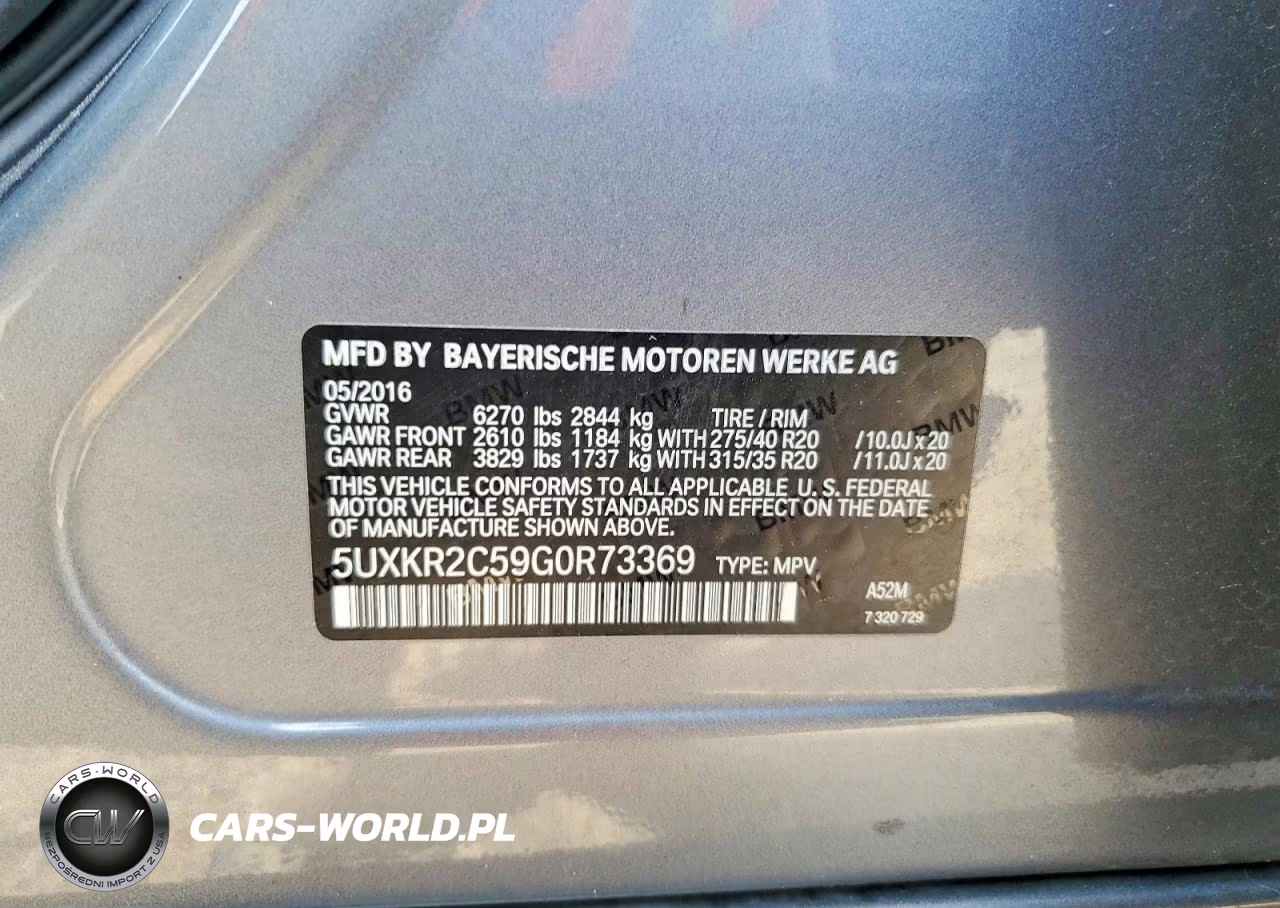 2016 BMW X5 Sdrive35I VIN:5UXKR2C59G0R73369 - 14