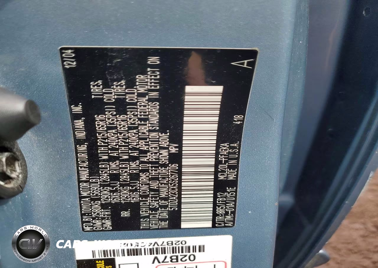 2005 Toyota Sienna Le 7 Passenger VIN:5TDZA23CX5S267706 - 13