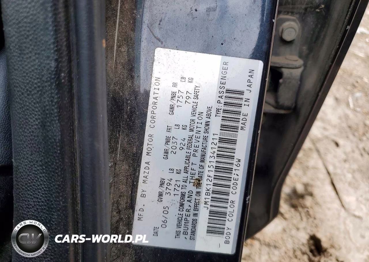 2005 Mazda 3 I VIN:JM1BK12F151341211 - 12