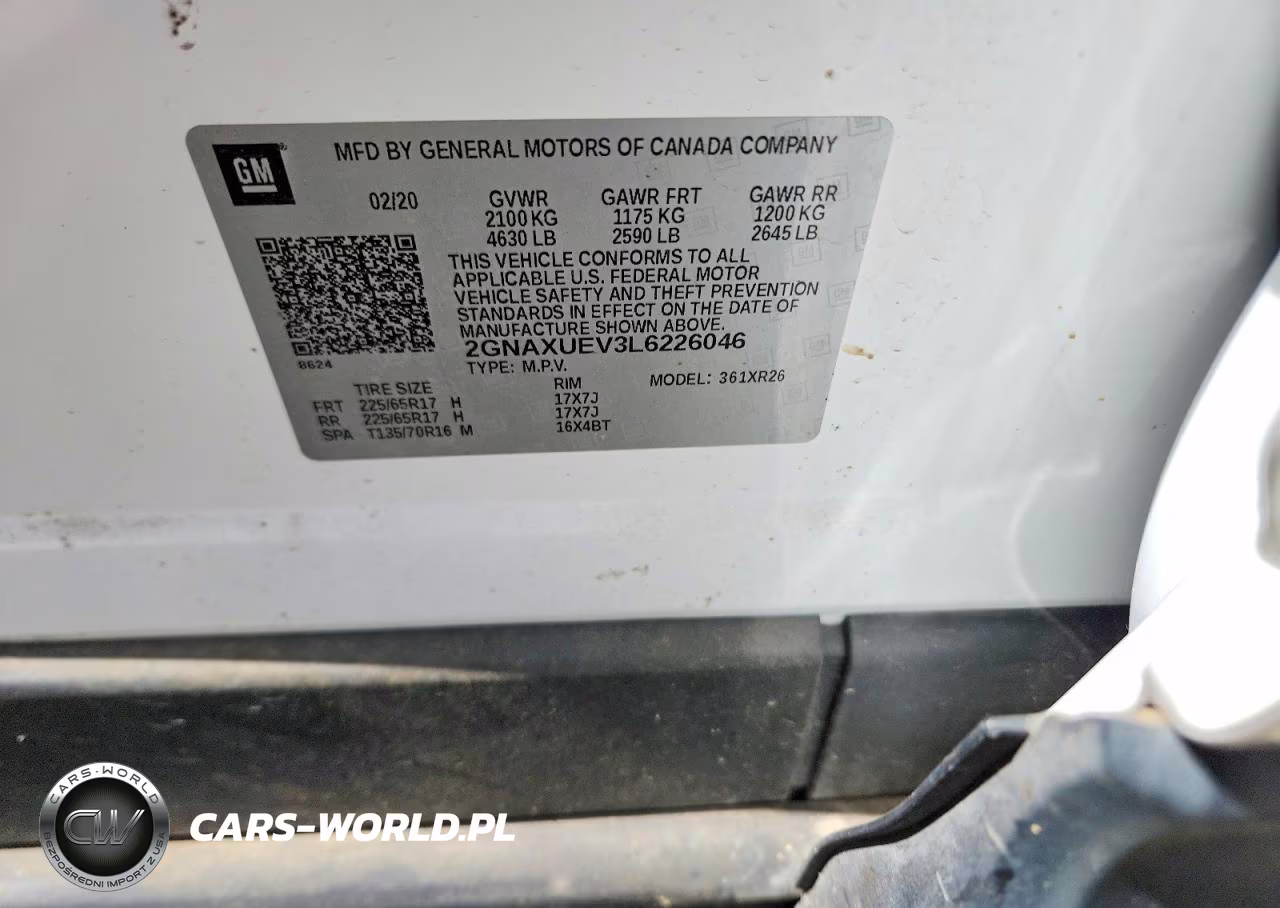 2020 Chevrolet Equinox Lt VIN:2GNAXUEV3L6226046 - 13