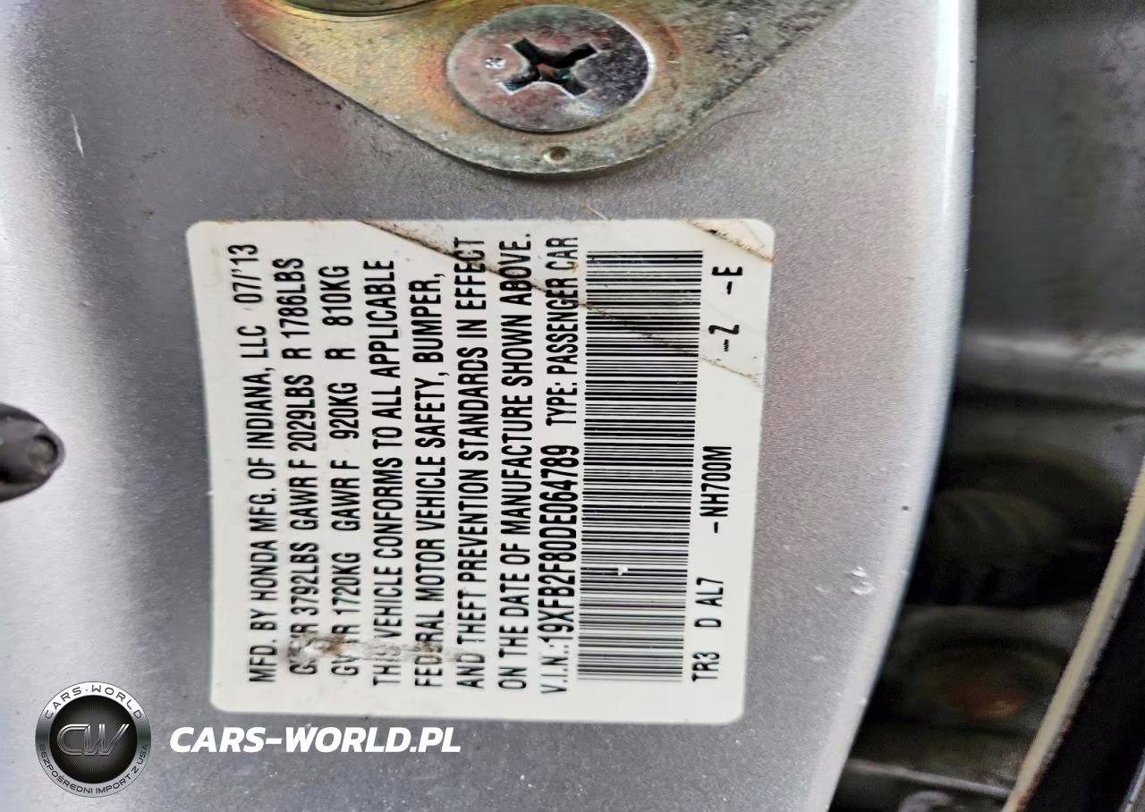 2013 Honda Civic Ex VIN:19XFB2F80DE064789 - 12