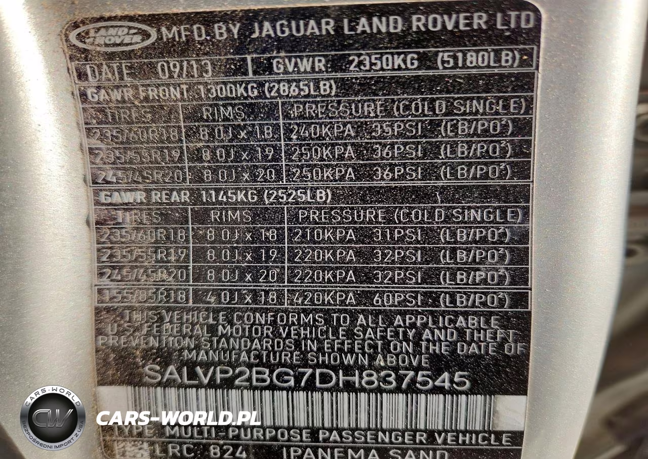 2013 Land Rover Range Rover Evoque Pure Plus VIN:SALVP2BG7DH837545 - 13