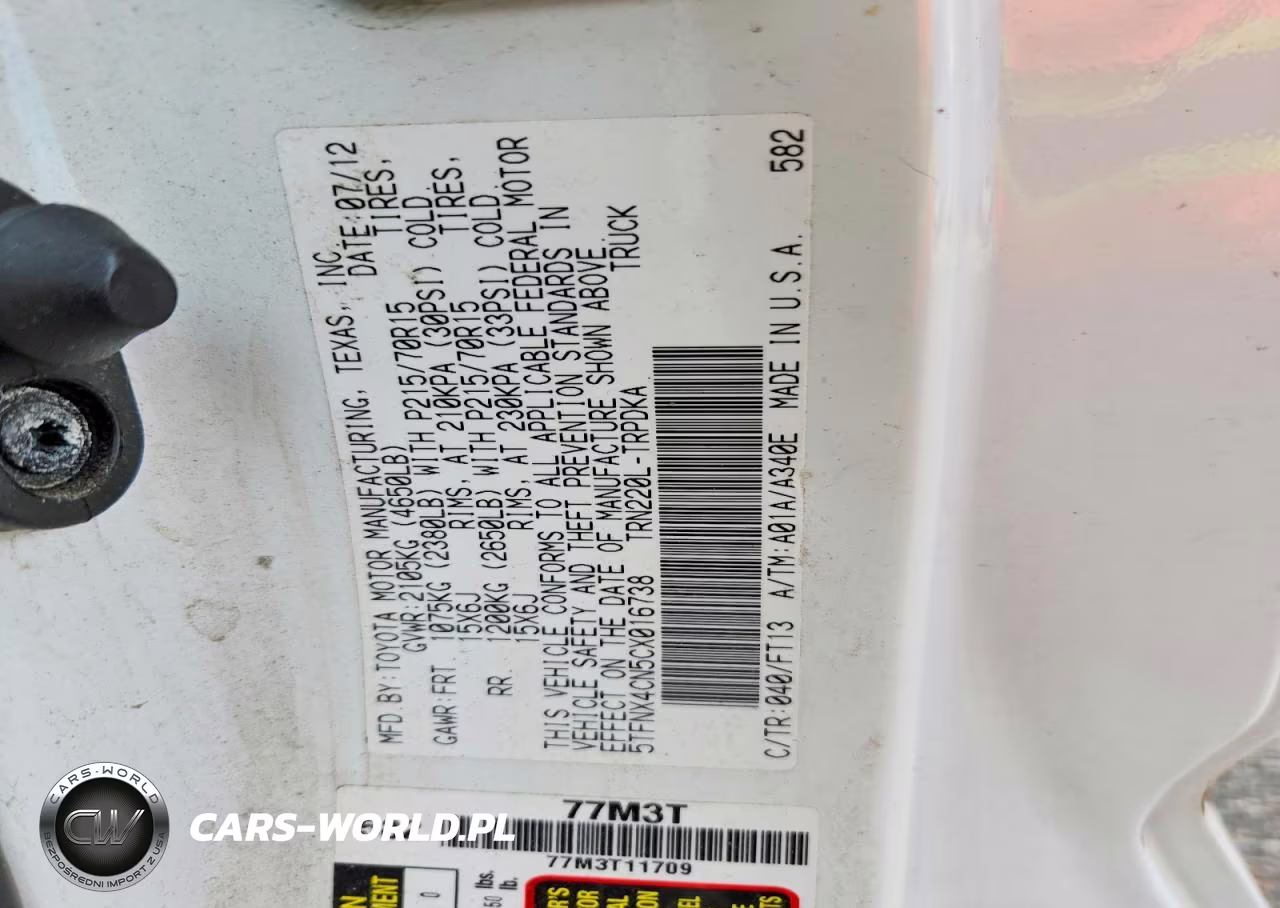 2012 Toyota Tacoma Base VIN:5TFNX4CN5CX016738 - 12