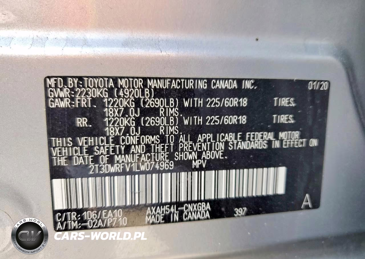 2020 Toyota Rav4 Limited VIN:2T3DWRFV1LW074969 - 13