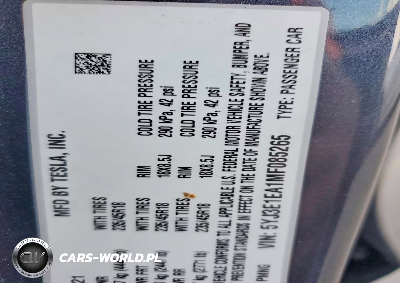 2021 Tesla Model 3 VIN:5YJ3E1EA1MF085265 - 13