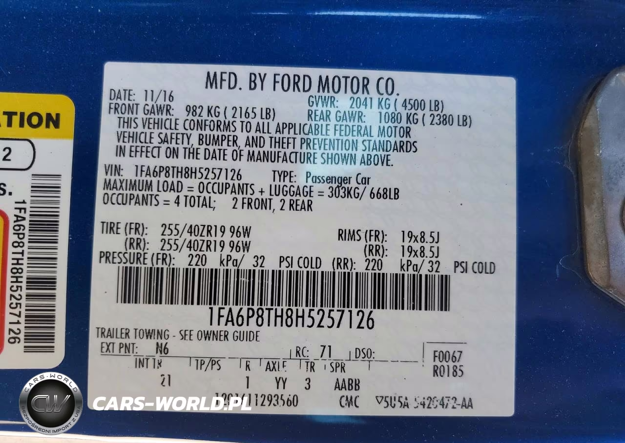 2017 Ford Mustang VIN:1FA6P8TH8H5257126 - 13