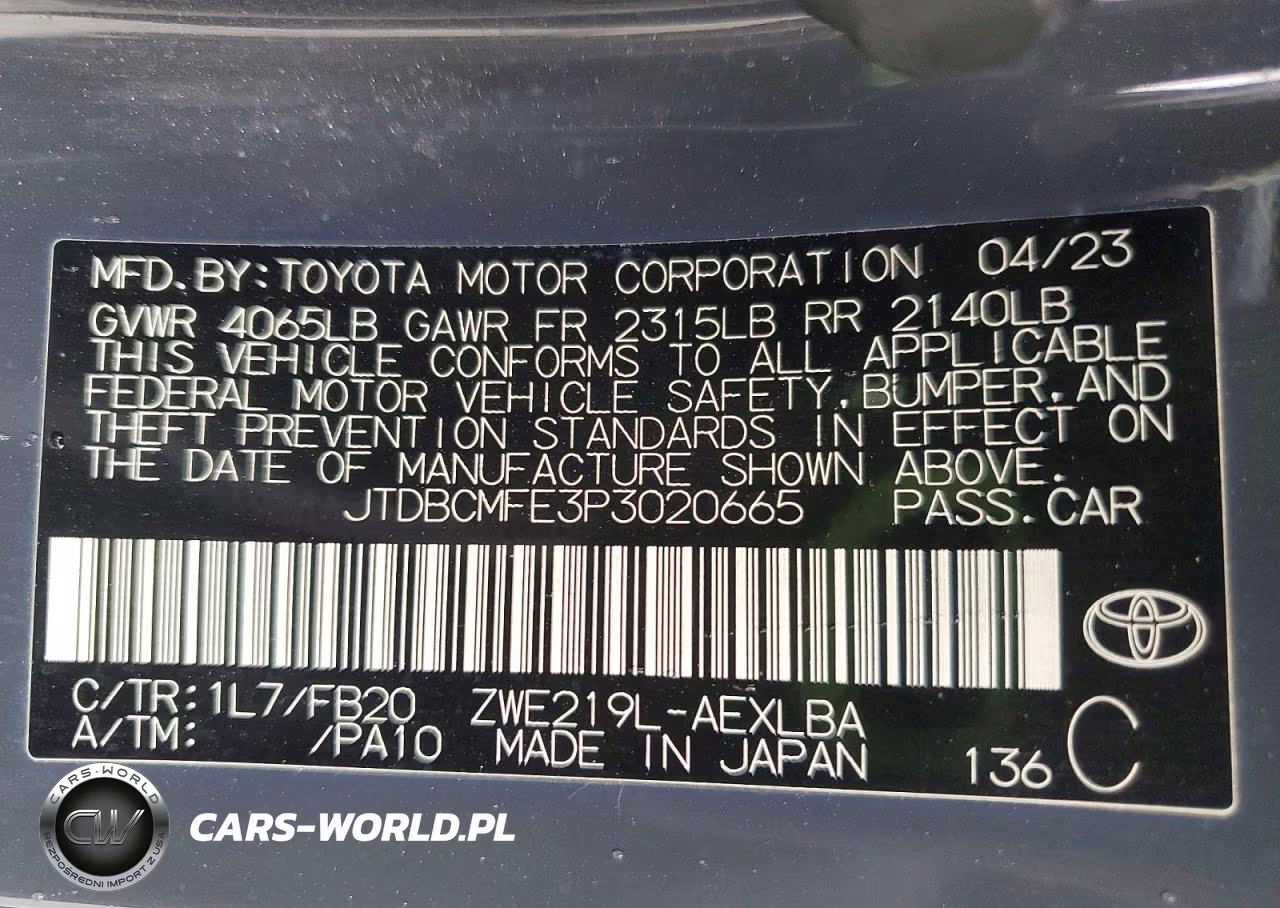 2023 Toyota Corolla Hybrid Le VIN:JTDBCMFE3P3020665 - 12