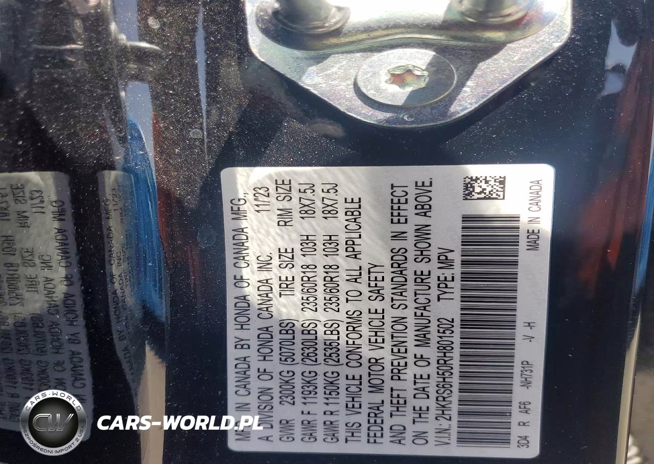 2024 Honda Cr-V Sport VIN:2HKRS6H50RH801502 - 13