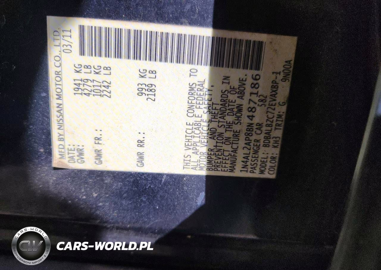 2011 Nissan Altima 2.5 VIN:1N4AL2AP8BN487186 - 12