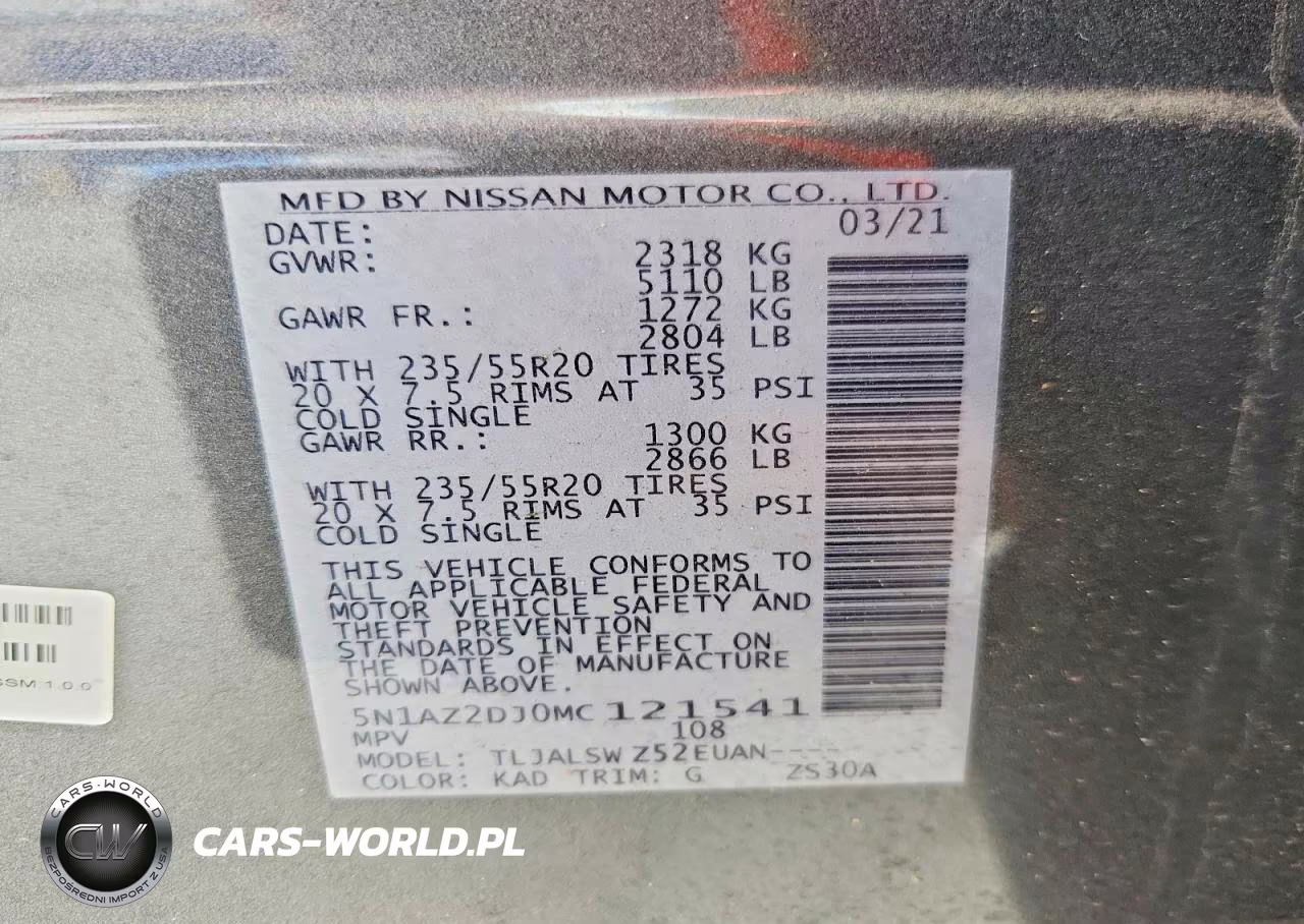 2021 Nissan Murano Platinum VIN:5N1AZ2DJ0MC121541 - 14