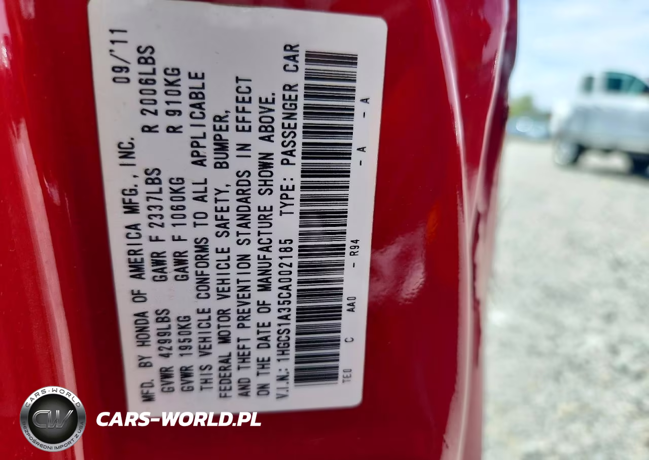 2012 Honda Accord Lx VIN:1HGCS1A35CA002185 - 13