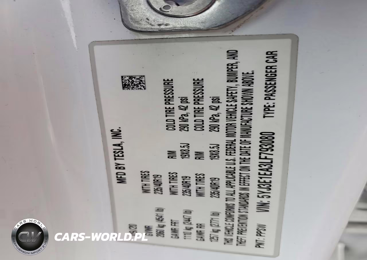 2020 Tesla Model 3 VIN:5YJ3E1EA3LF793080 - 12
