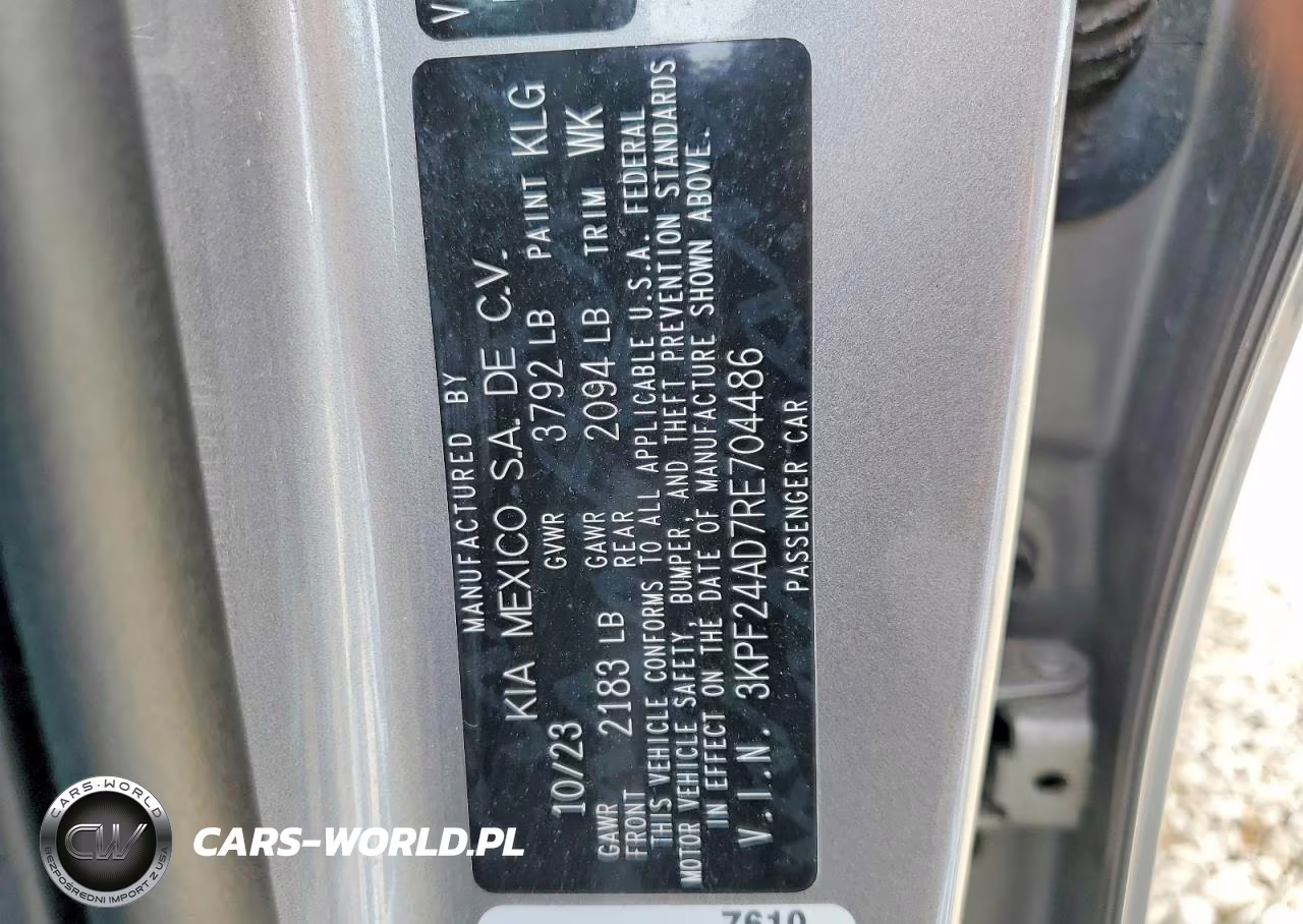 2024 Kia Forte Lxs VIN:3KPF24AD7RE704486 - 12