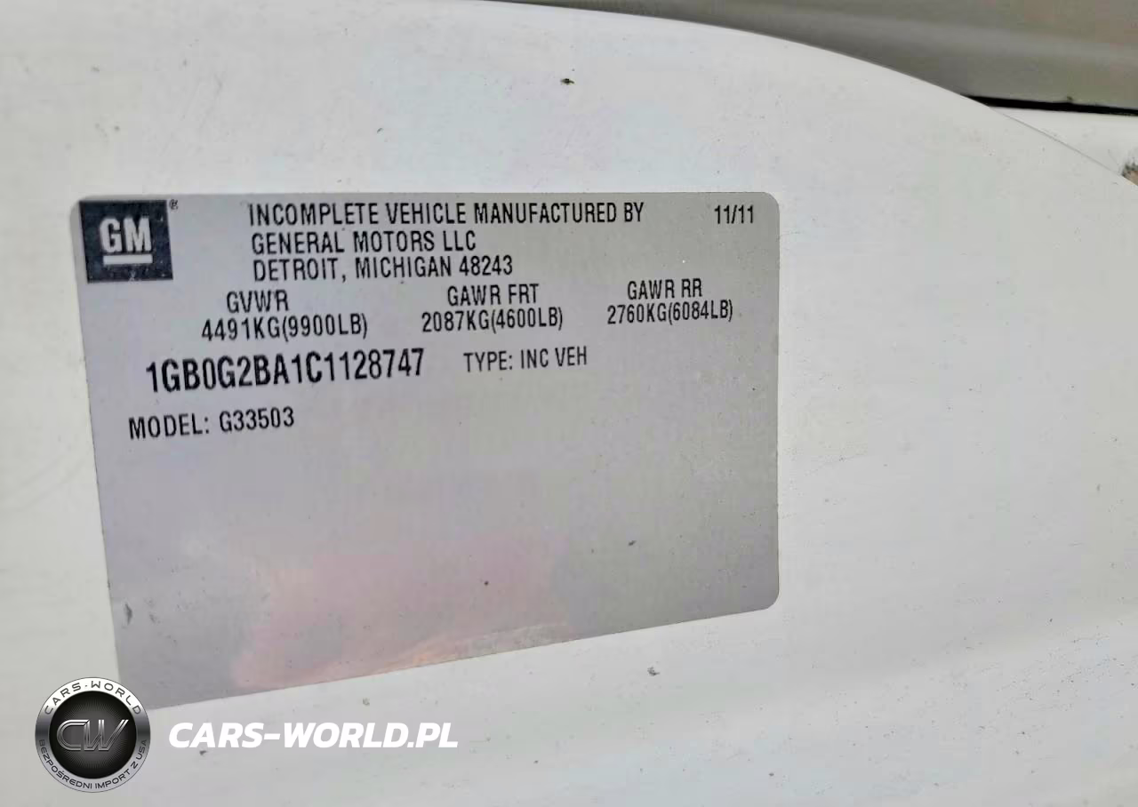 2012 Chevrolet Express Delivery Truck VIN:1GB0G2BA1C1128747 - 13