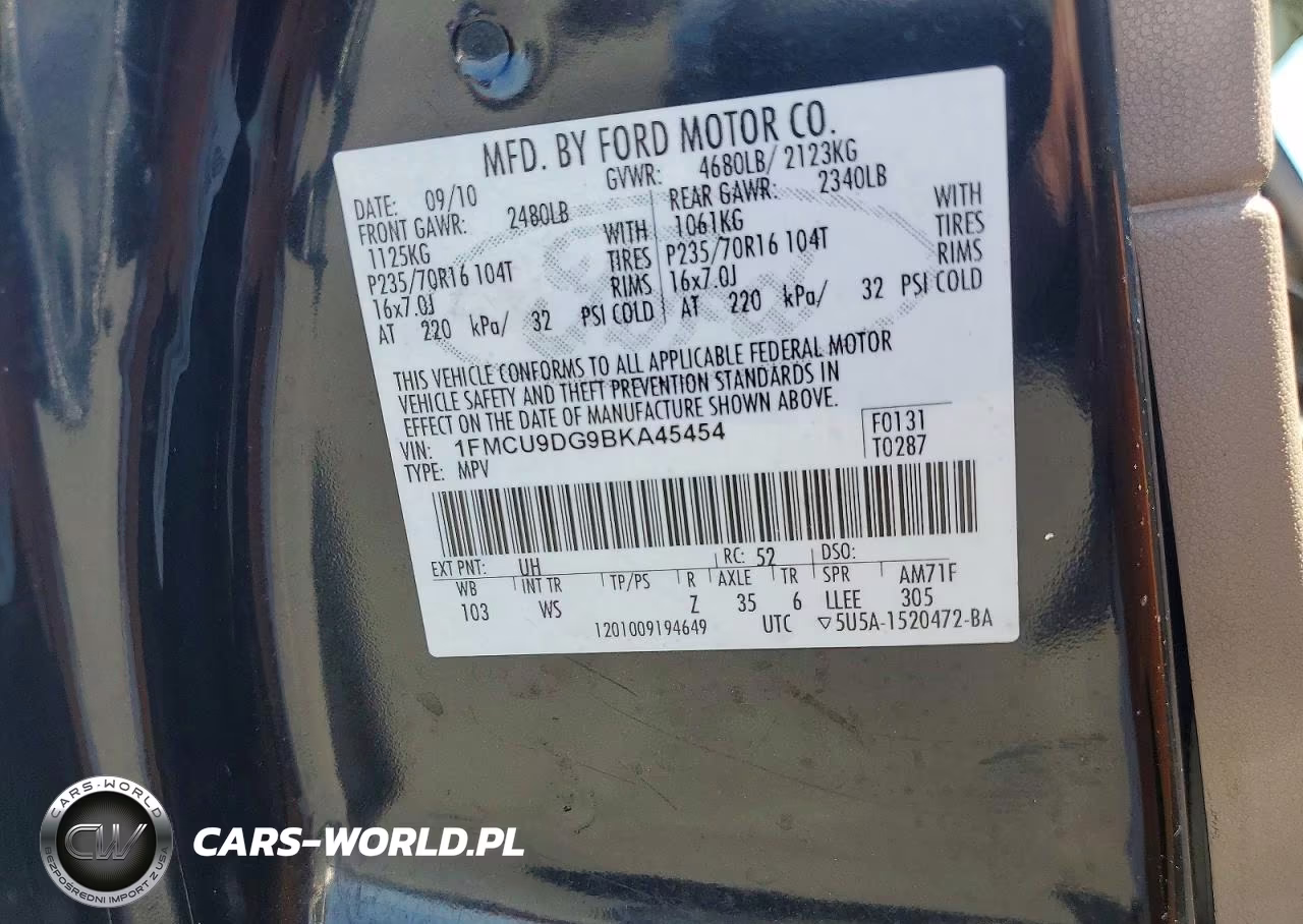 2011 Ford Escape Xlt VIN:1FMCU9DG9BKA45454 - 13