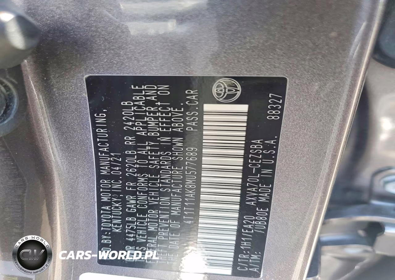 2021 Toyota Camry Se VIN:4T1T11AK8MU577689 - 12
