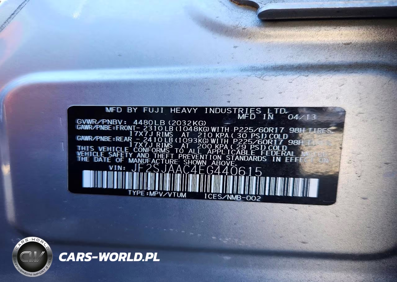 2014 Subaru Forester 2.5I VIN:JF2SJAAC4EG440615 - 13