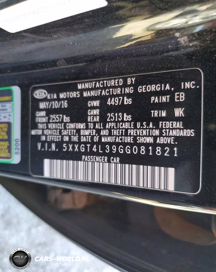 2016 Kia Optima Lx VIN:5XXGT4L39GG081821 - 12