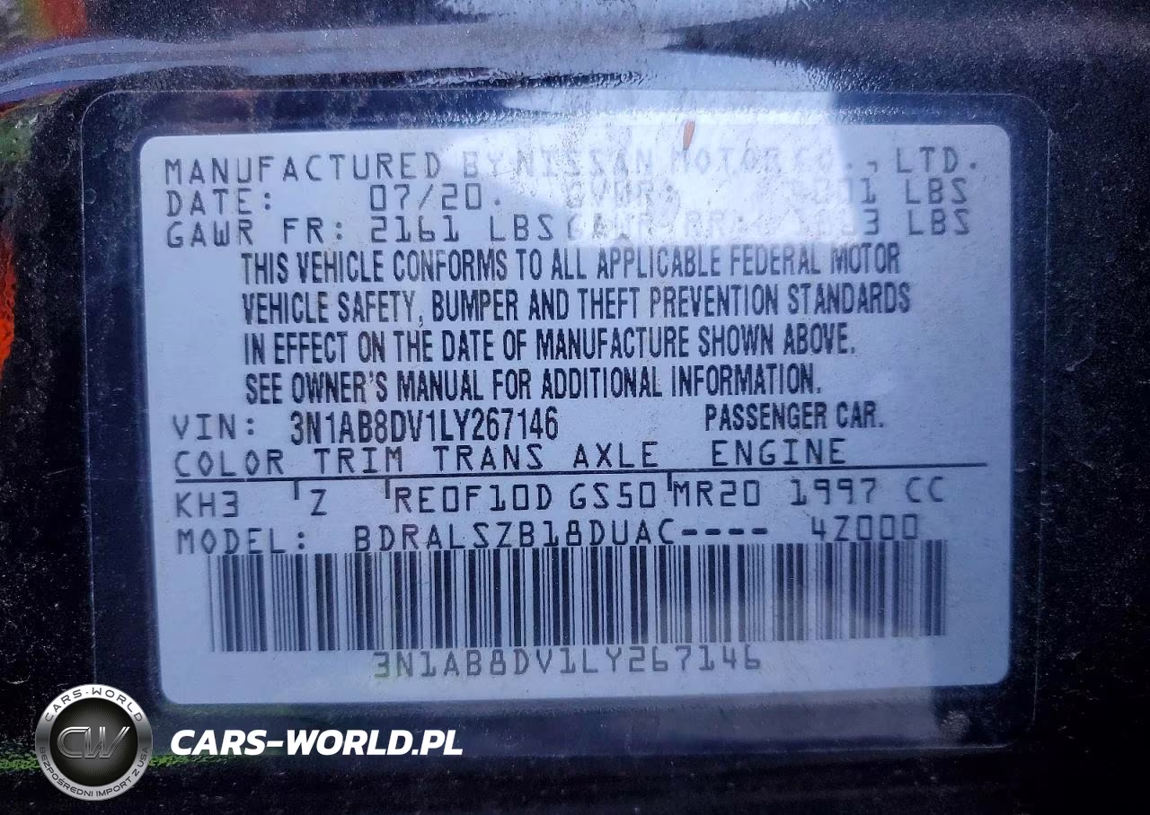 2020 Nissan Sentra Sr VIN:3N1AB8DV1LY267146 - 13