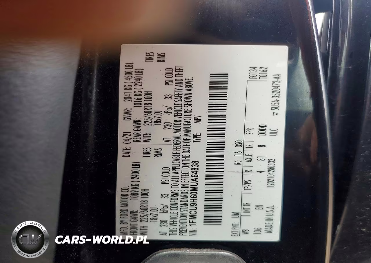 2021 Ford Escape Sel VIN:1FMCU9H60MUA64838 - 14