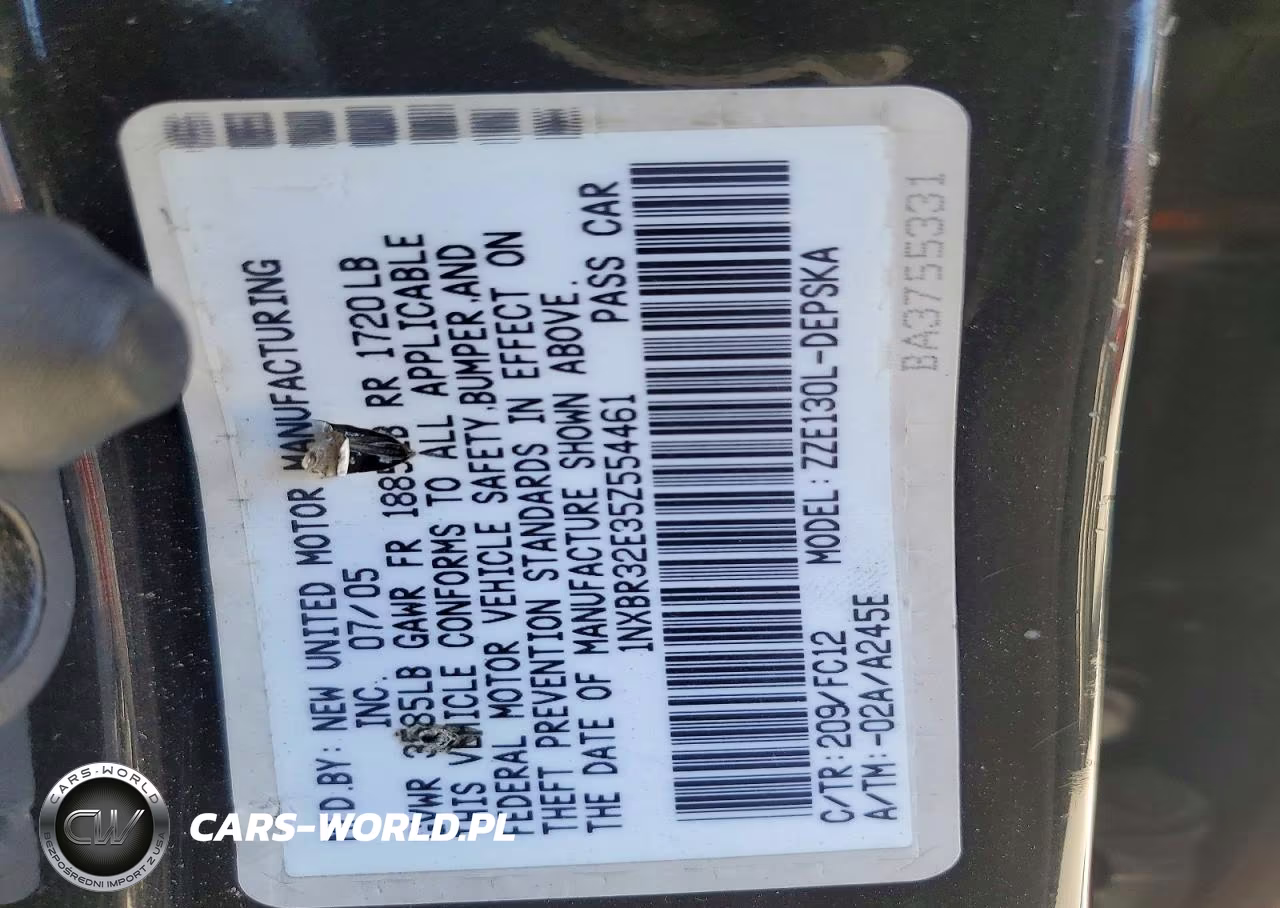 2005 Toyota Corolla S VIN:1NXBR32E35Z554461 - 12