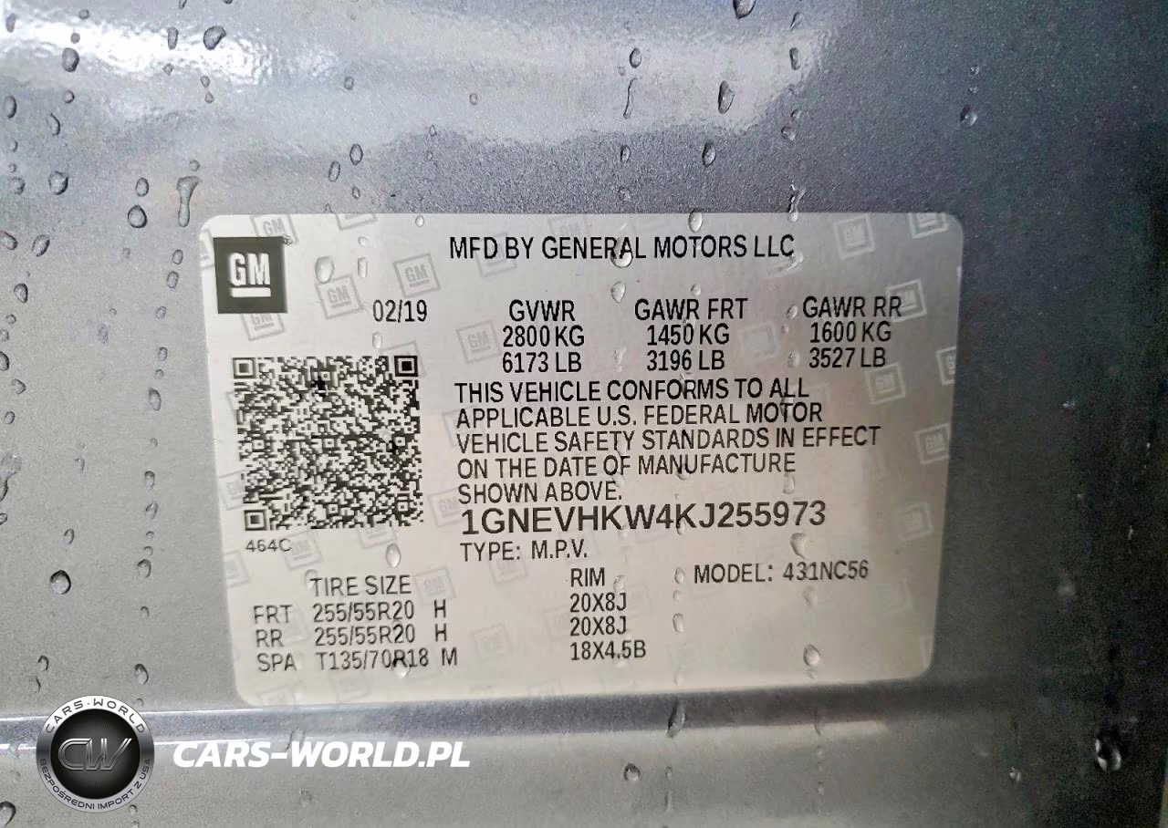 2019 Chevrolet Traverse Lt VIN:1GNEVHKW4KJ255973 - 13