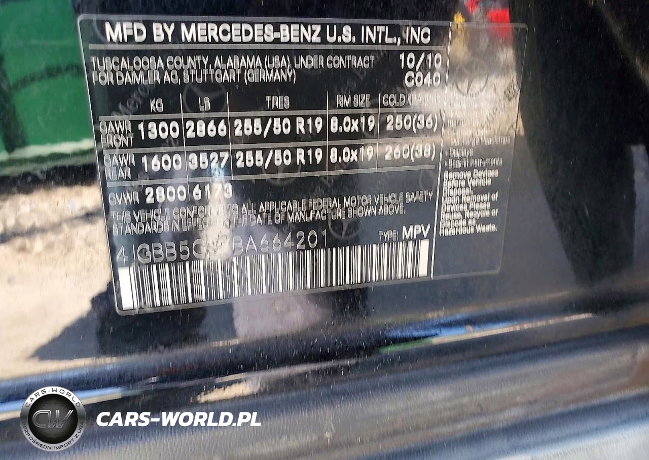 2011 Mercedes-Benz Ml 350 VIN:4JGBB5GB7BA664201 - 12