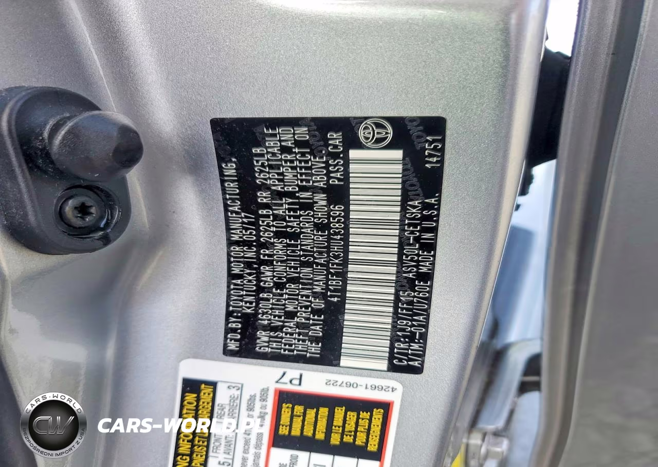 2017 Toyota Camry Se VIN:4T1BF1FK3HU438596 - 12