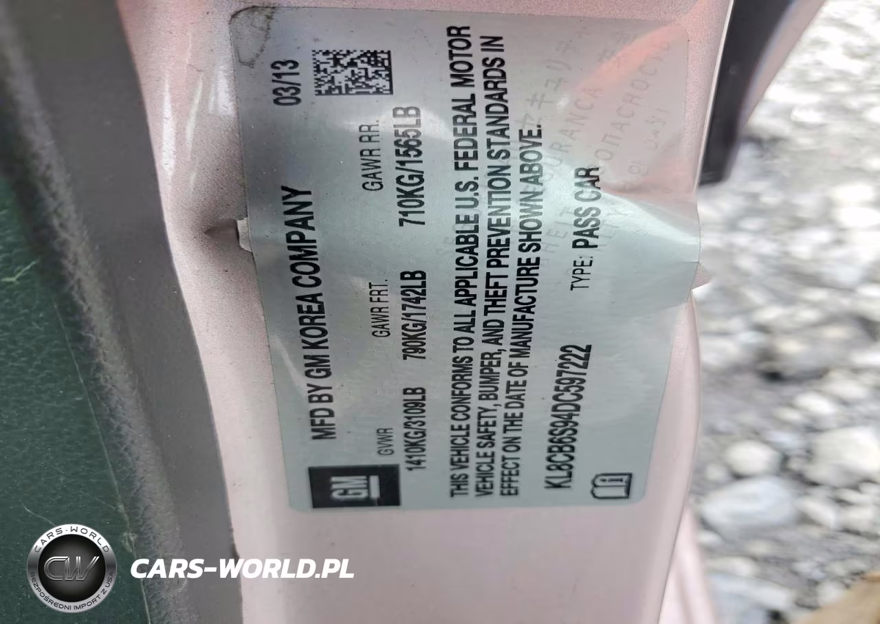 2013 Chevrolet Spark Ls VIN:KL8CB6S94DC597222 - 12
