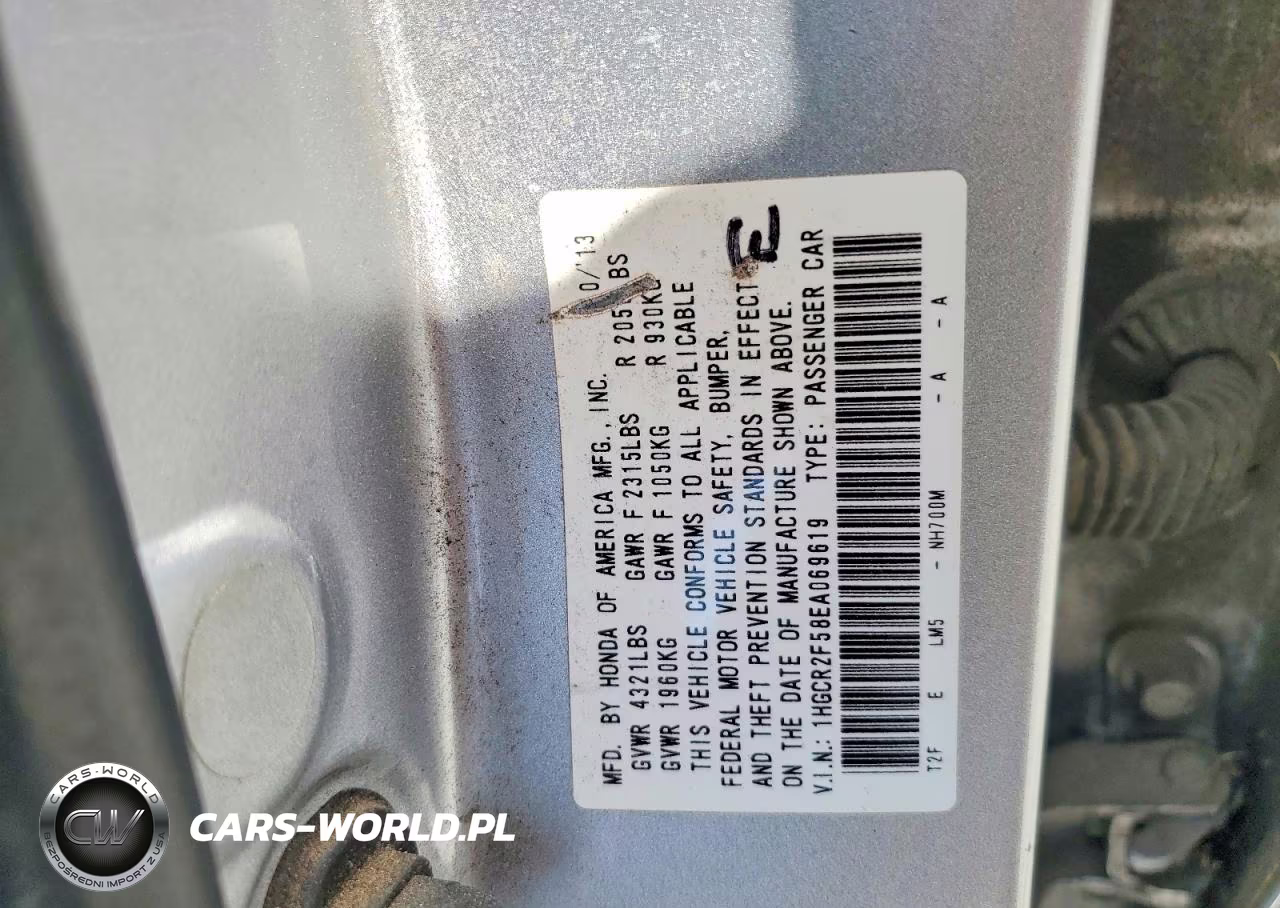 2014 Honda Accord Sport VIN:1HGCR2F58EA069619 - 12