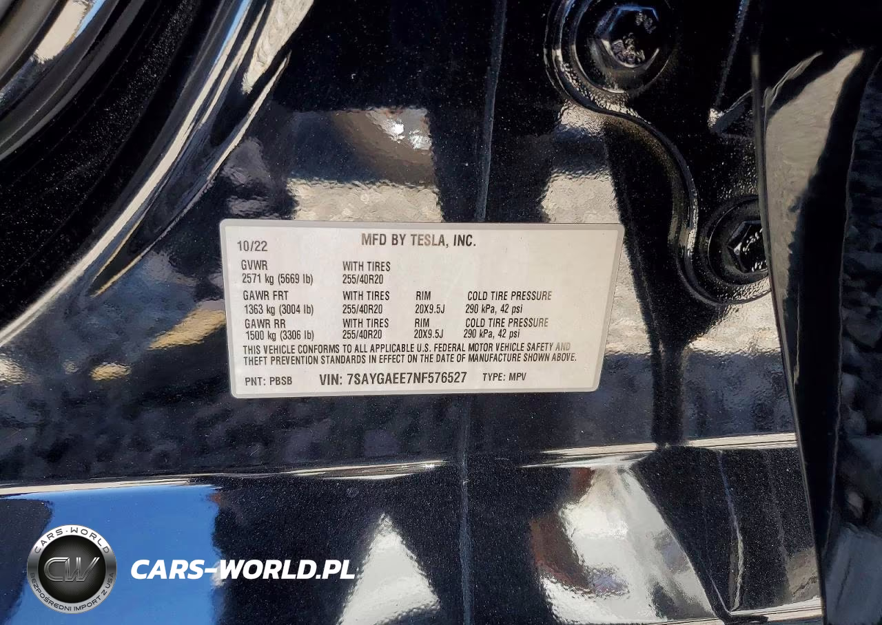 2022 Tesla Model Y VIN:7SAYGAEE7NF576527 - 12