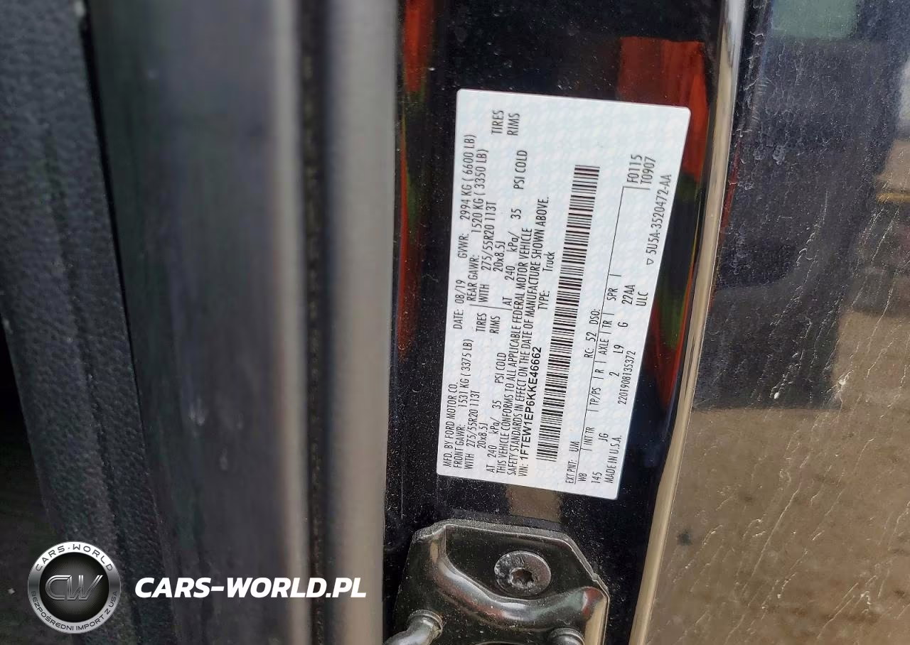 2019 Ford F150 Supercrew VIN:1FTEW1EP6KKE46662 - 12