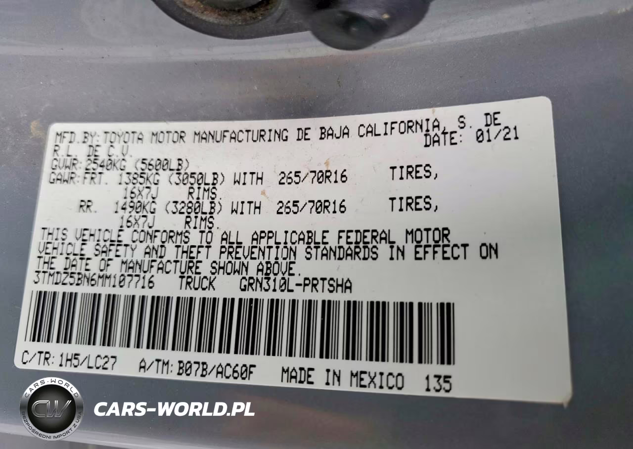 2021 Toyota Tacoma Trd Off-Road VIN:3TMDZ5BN6MM107716 - 12