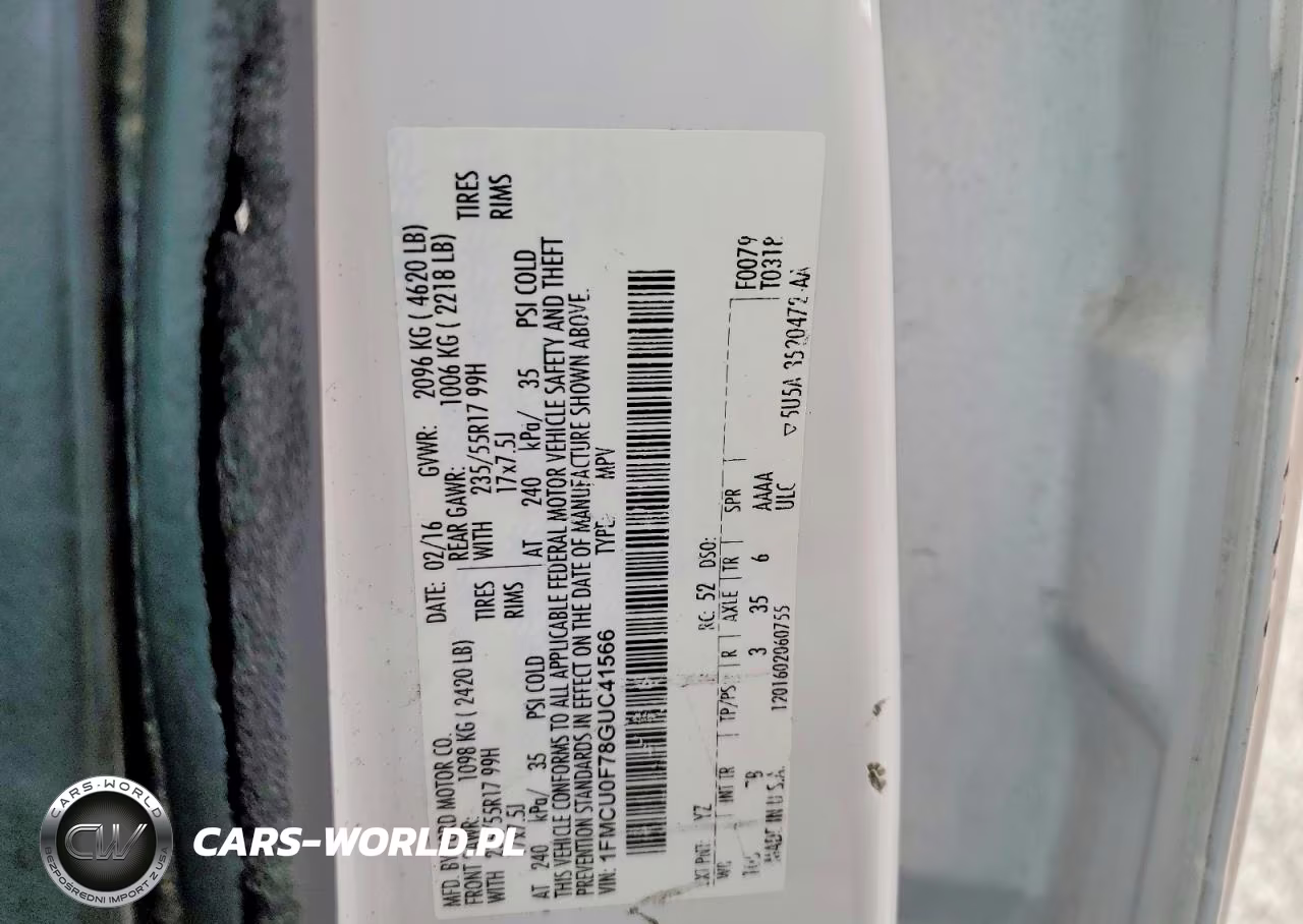 2016 Ford Escape S VIN:1FMCU0F78GUC41566 - 13