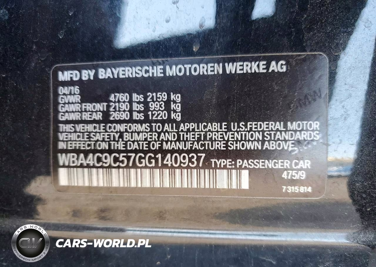 2016 BMW 428 Xi Gran Coupe Sulev VIN:WBA4C9C57GG140937 - 12