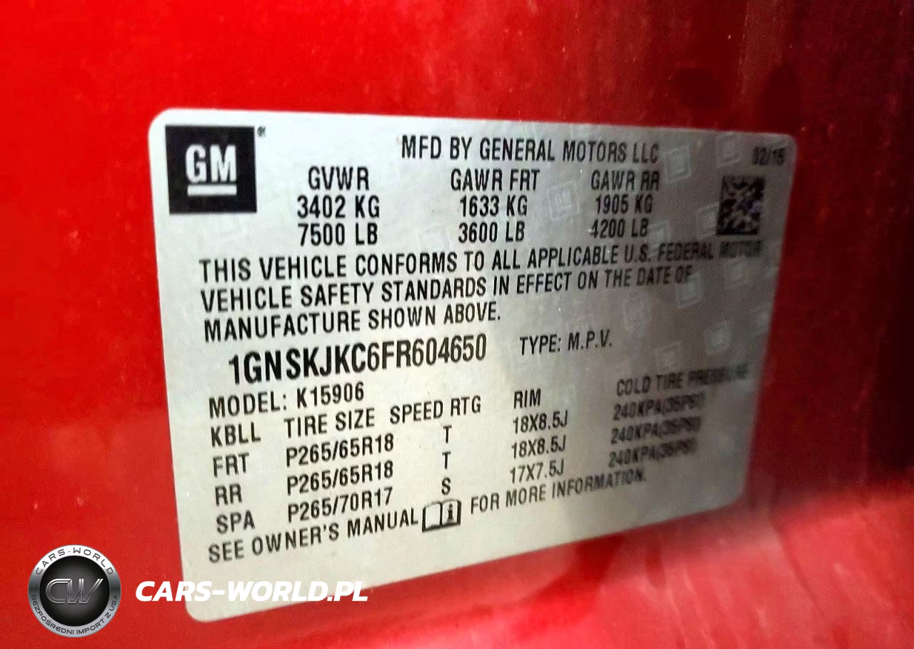 2015 Chevrolet Suburban K1500 Lt VIN:1GNSKJKC6FR604650 - 13