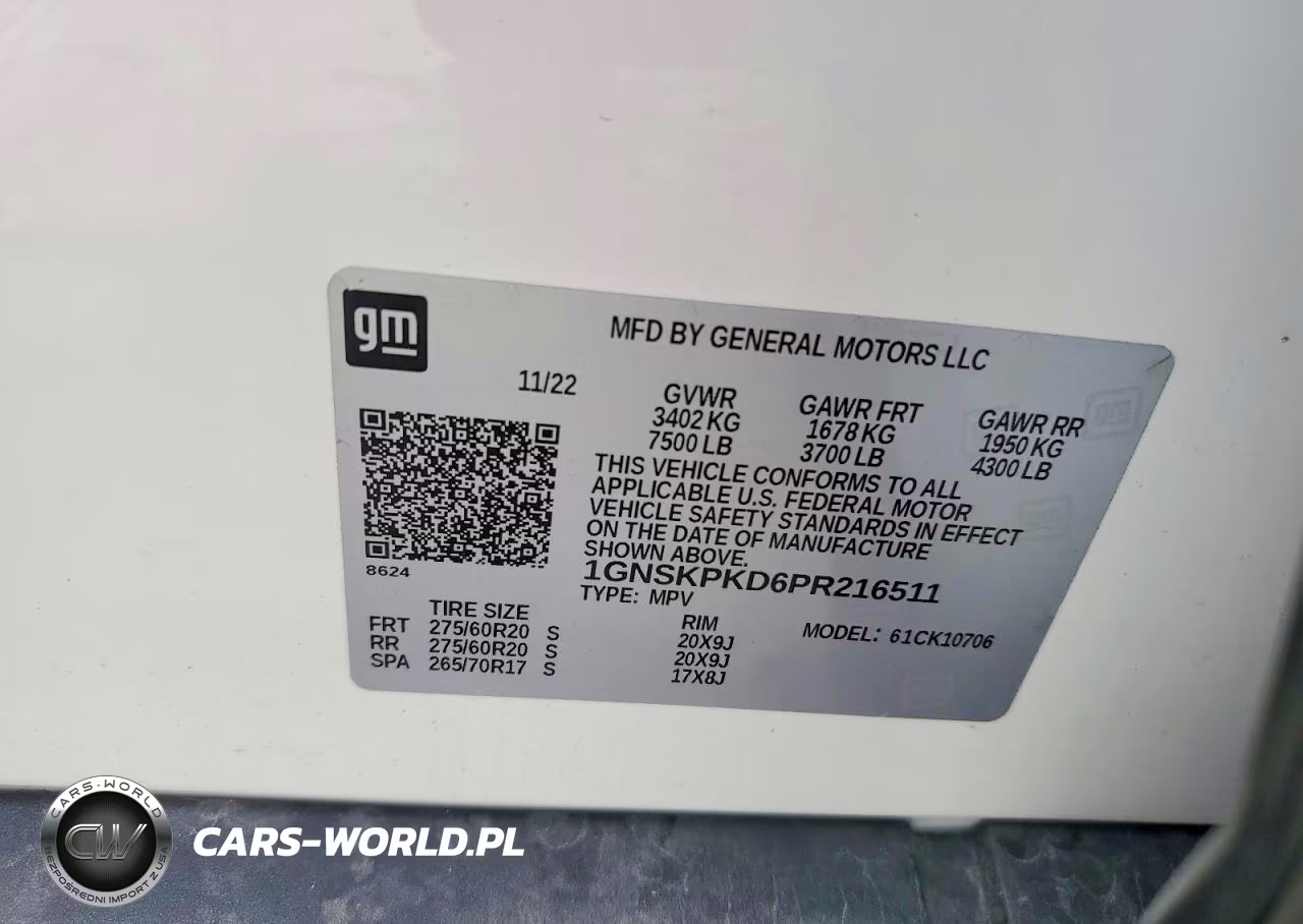 2023 Chevrolet Tahoe K1500 Z71 VIN:1GNSKPKD6PR216511 - 13
