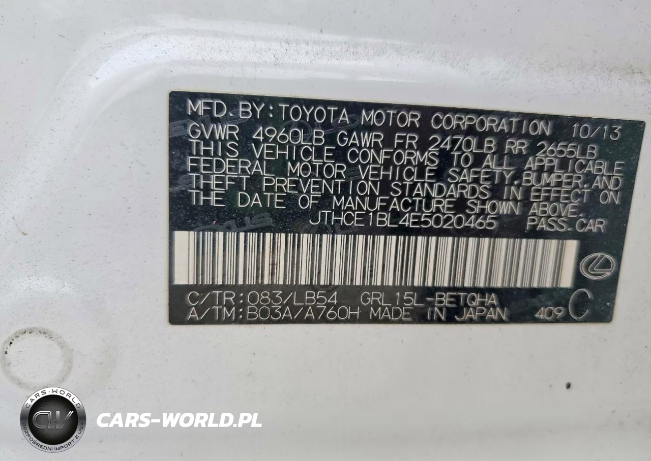 2014 Lexus Gs 350 VIN:JTHCE1BL4E5020465 - 13