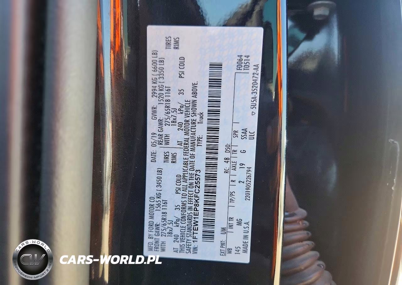 2019 Ford F150 Supercrew VIN:1FTEW1EP8KFC25573 - 12