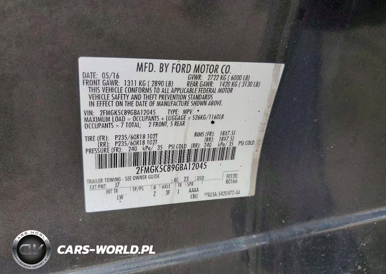 2016 Ford Flex Sel VIN:2FMGK5C89GBA12045 - 13