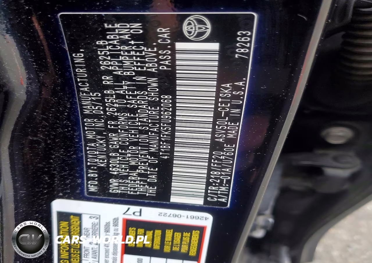 2015 Toyota Camry Se VIN:4T1BF1FK5FU962068 - 12