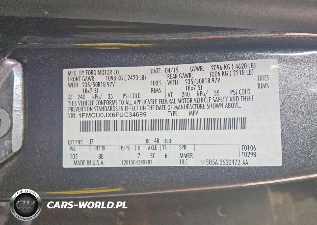 2015 Ford Escape Titanium VIN:1FMCU0JX6FUC34699 - 13
