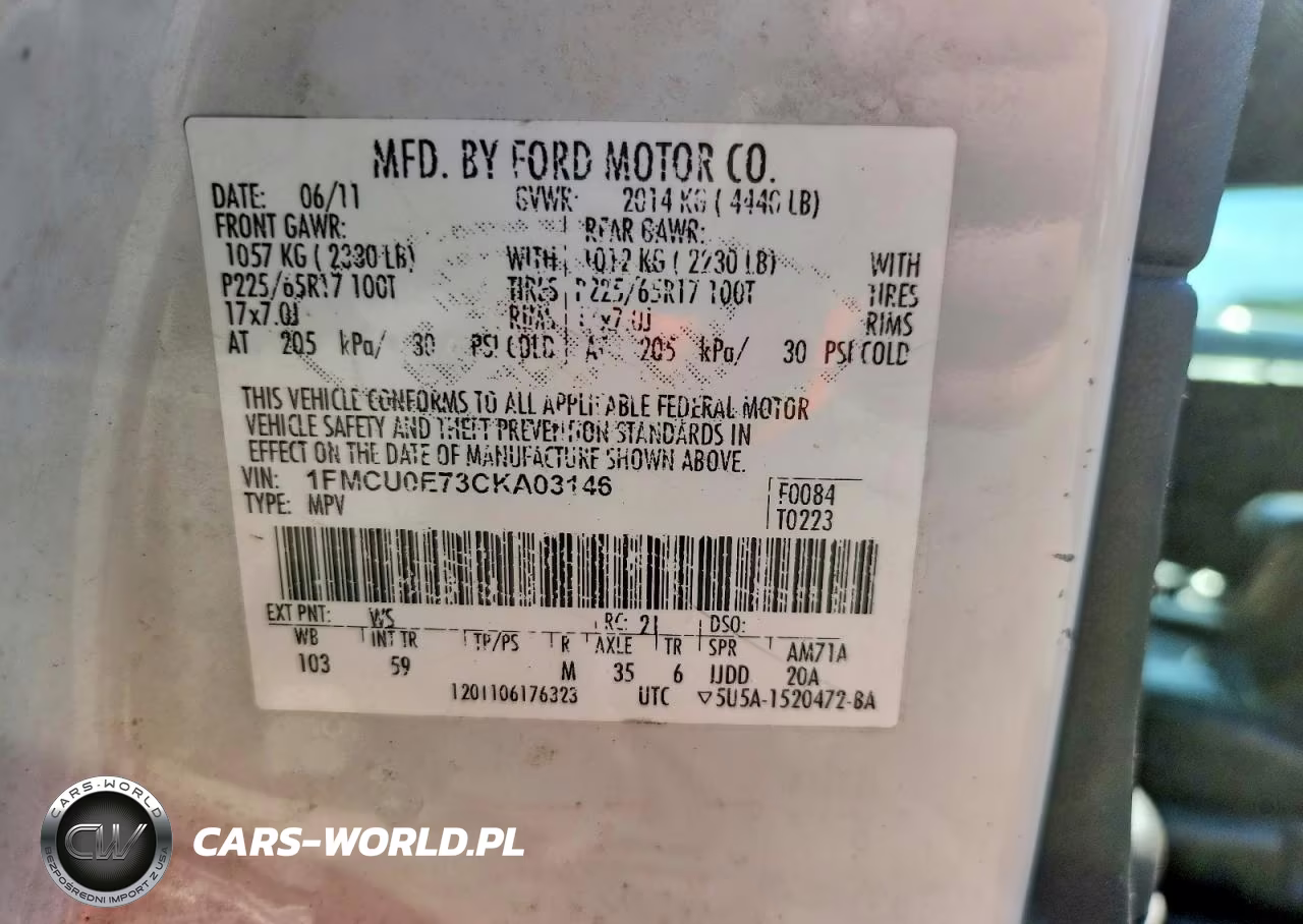 2012 Ford Escape 4D Ltd VIN:1FMCU0E73CKA03146 - 14