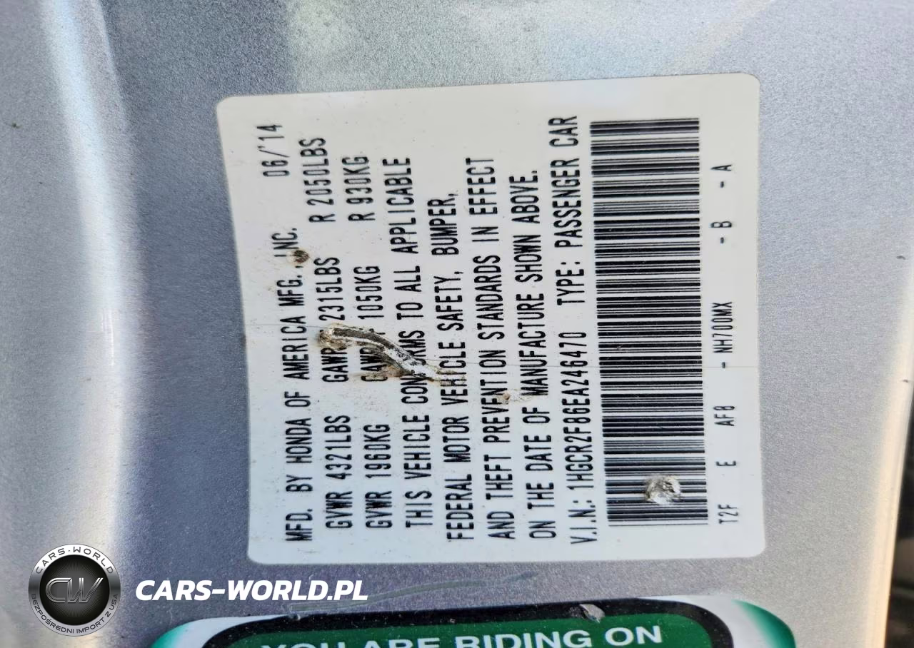 2014 Honda Accord Exl VIN:1HGCR2F86EA246470 - 12