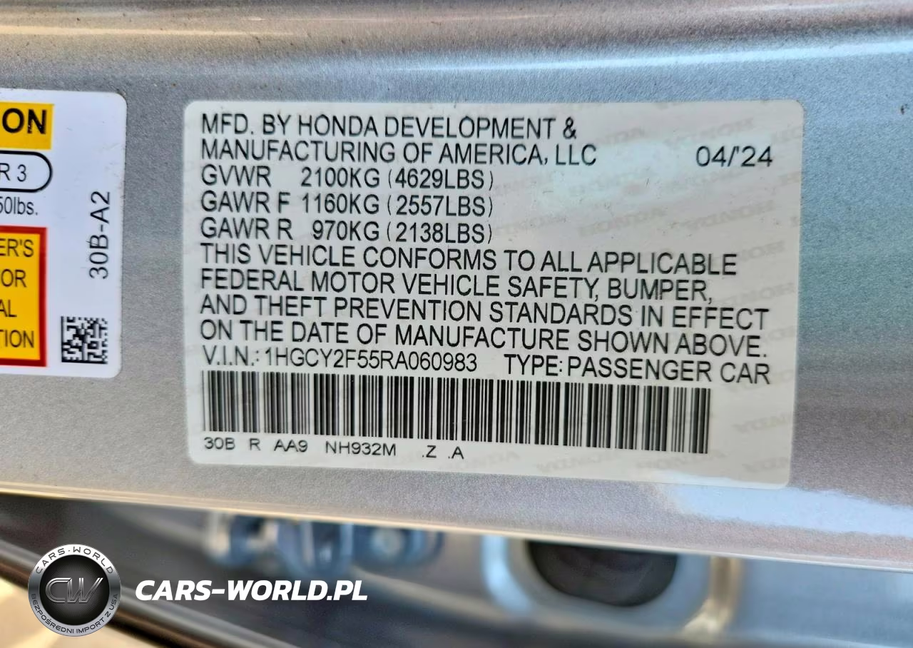 2024 Hond Accord VIN:1HGCY2F55RA060983 - 12