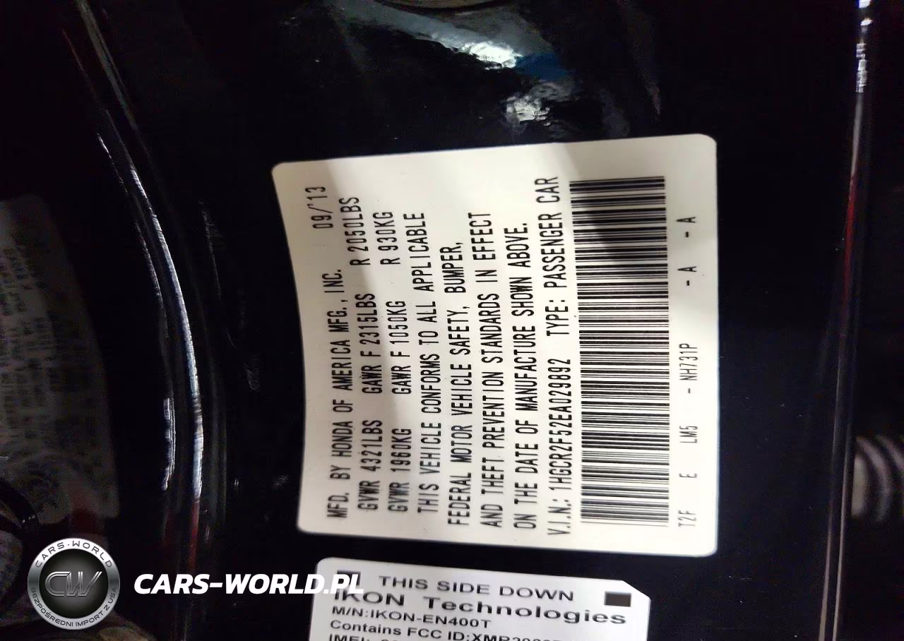2014 Honda Accord Sport VIN:1HGCR2F52EA029892 - 12