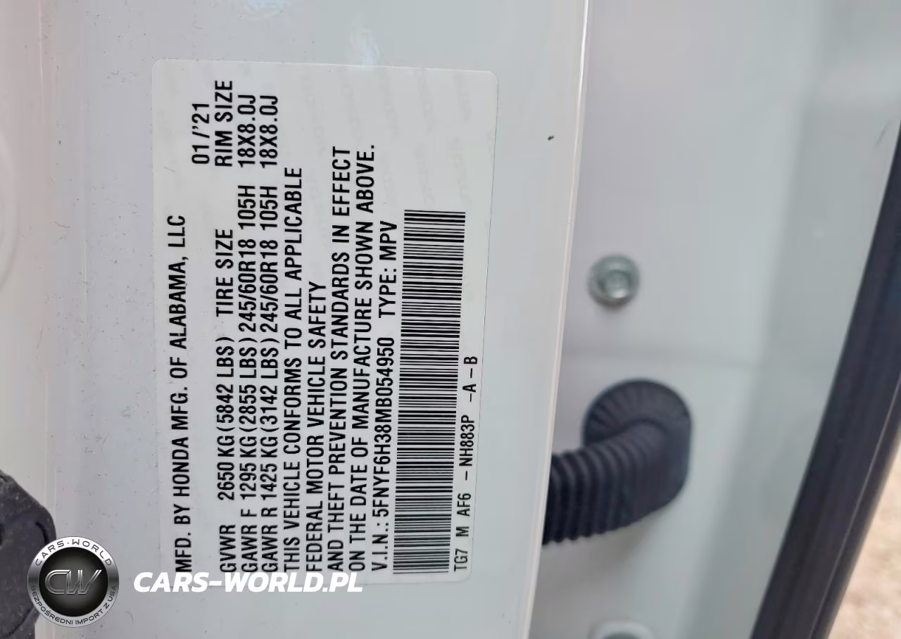 2021 Honda Pilot Ex VIN:5FNYF6H38MB054950 - 14