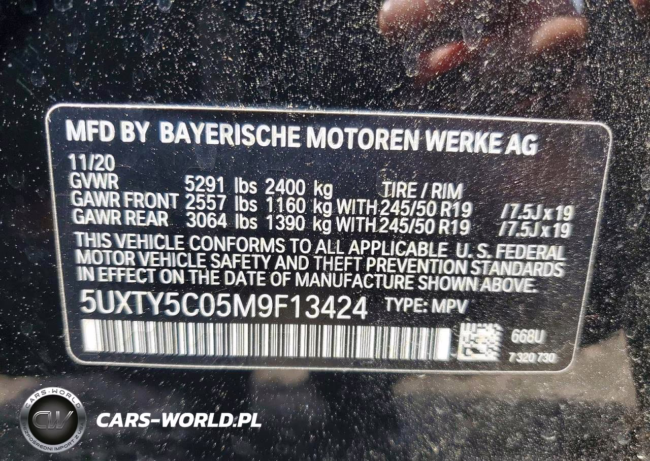 2021 BMW X3 xDrive30I VIN:5UXTY5C05M9F13424 - 12