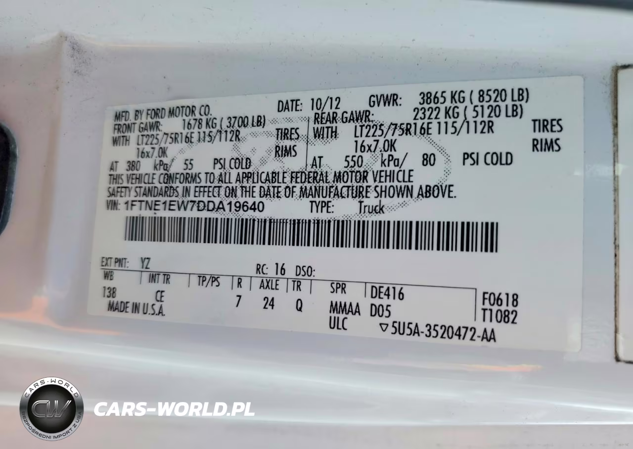 2013 Ford E150 Delivery Van VIN:1FTNE1EW7DDA19640 - 14