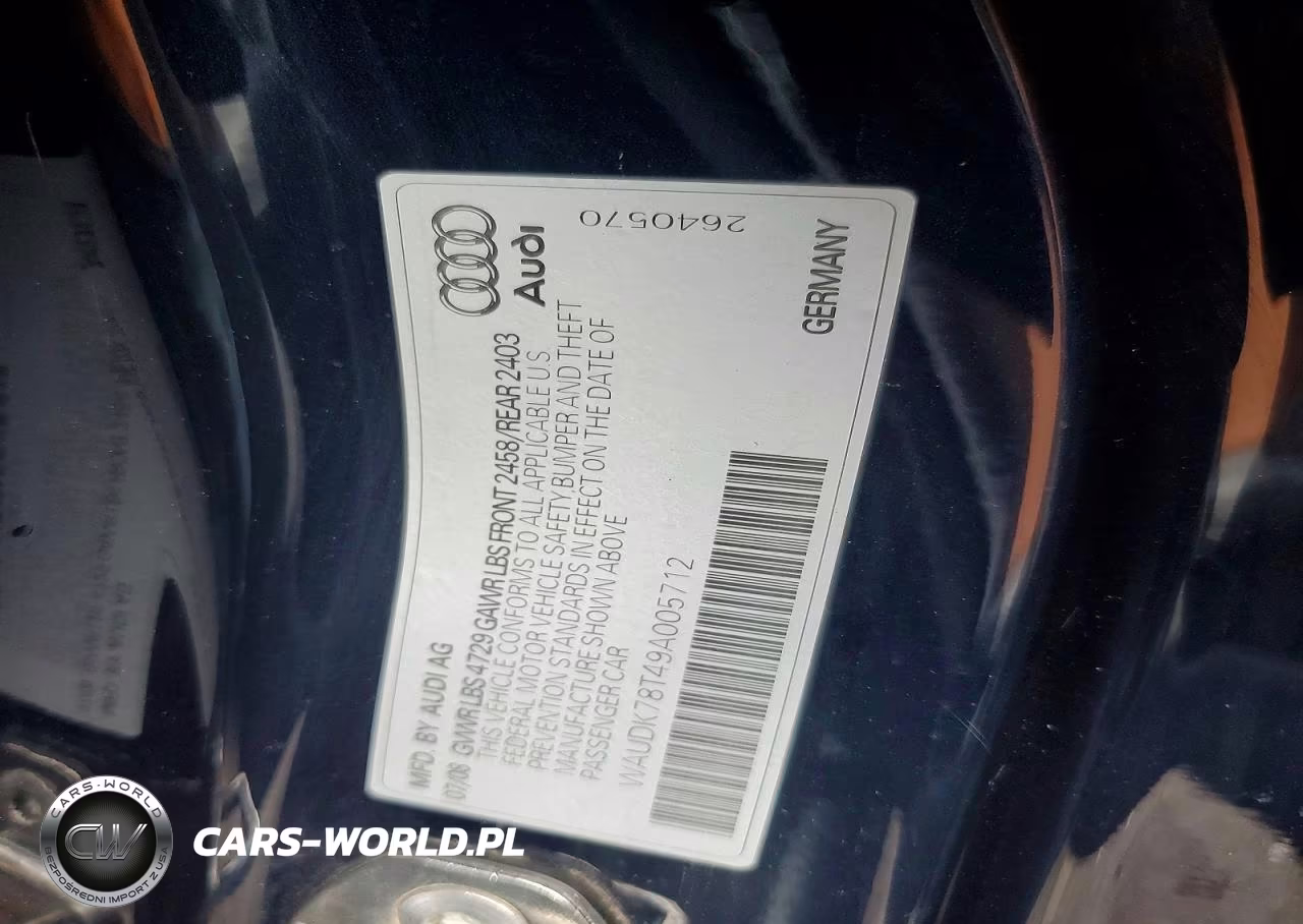 2009 Audi A5 Quattro VIN:WAUDK78T49A005712 - 12